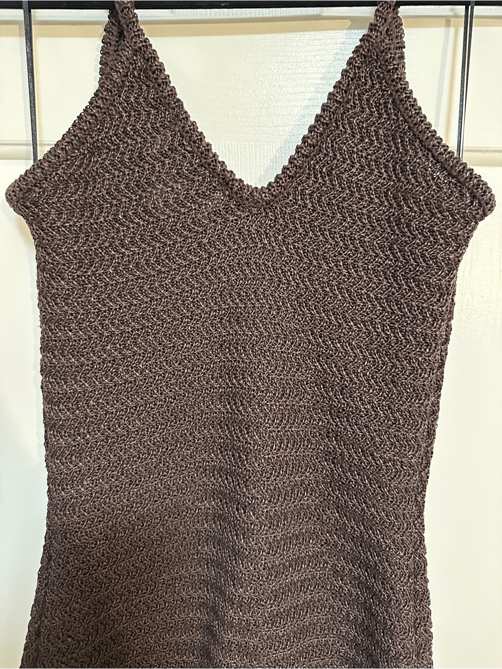 H&M Viral Brown Crochet Fringe Maxi Dress size Medium - Picture 14 of 14